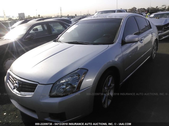 1N4BA41E28C818871 - 2008 NISSAN MAXIMA SE/SL SILVER photo 2