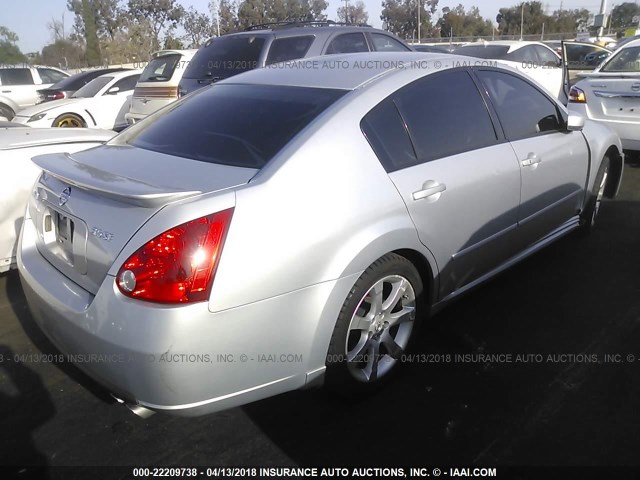 1N4BA41E28C818871 - 2008 NISSAN MAXIMA SE/SL SILVER photo 4