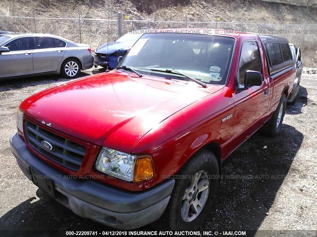 1FTYR10D42TA42545 - 2002 FORD RANGER RED photo 2