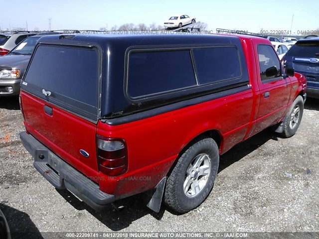 1FTYR10D42TA42545 - 2002 FORD RANGER RED photo 4