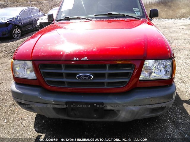 1FTYR10D42TA42545 - 2002 FORD RANGER RED photo 6