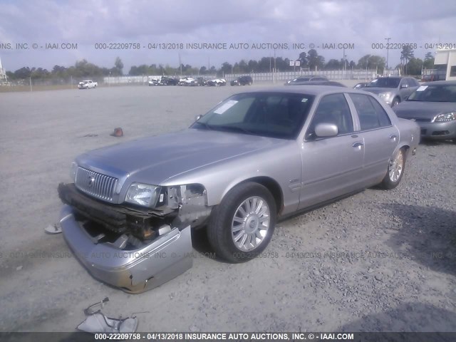 2MEBM7FV0AX612273 - 2010 MERCURY GRAND MARQUIS LS SILVER photo 2