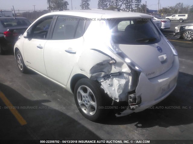 1N4AZ0CP6DC420259 - 2013 NISSAN LEAF S/SV/SL WHITE photo 3