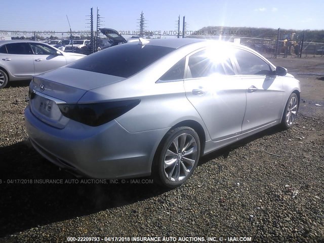 5NPEC4AC6BH088863 - 2011 HYUNDAI SONATA SE/LIMITED SILVER photo 4