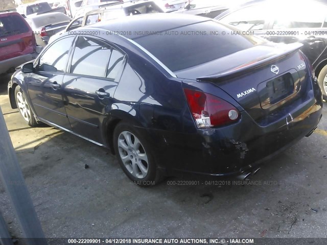 1N4BA41EX7C838140 - 2007 NISSAN MAXIMA SE/SL Dark Blue photo 3