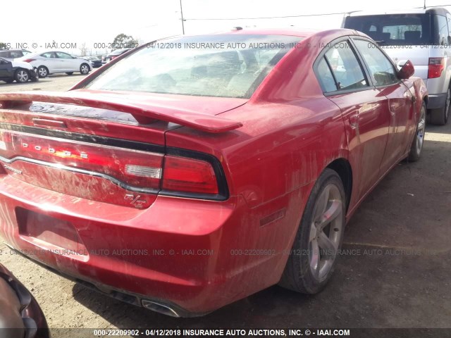 2C3CDXCT9CH194872 - 2012 DODGE CHARGER R/T RED photo 4