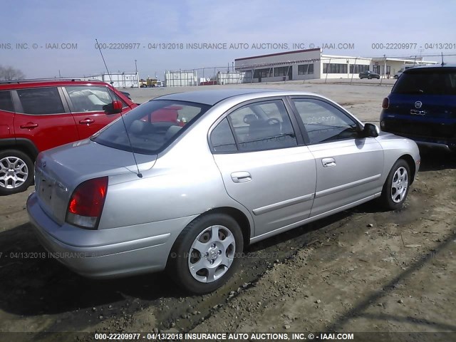 KMHDN45D83U652217 - 2003 HYUNDAI ELANTRA GLS/GT SILVER photo 4