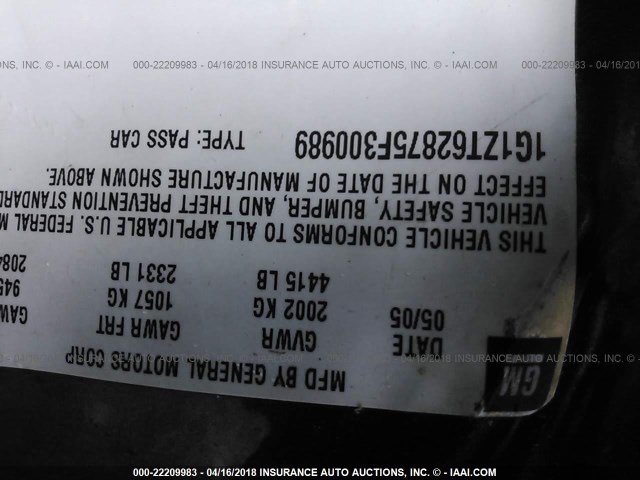 1G1ZT62875F300989 - 2005 CHEVROLET MALIBU MAXX LS 银色 照片 9