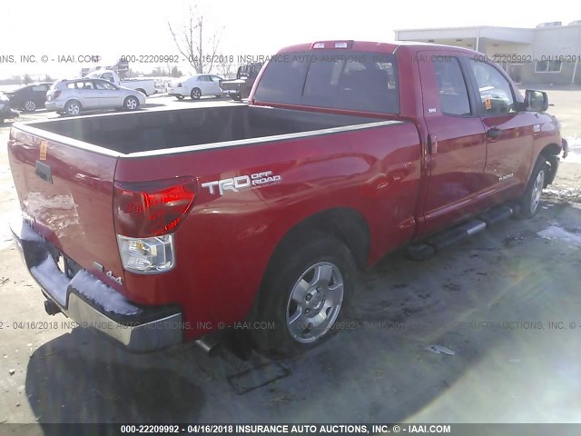5TFUW5F14CX244405 - 2012 TOYOTA TUNDRA DOUBLE CAB SR5 RED photo 4