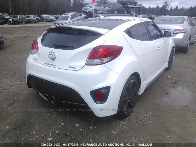 KMHTC6AE6DU115021 - 2013 HYUNDAI VELOSTER TURBO WHITE photo 4