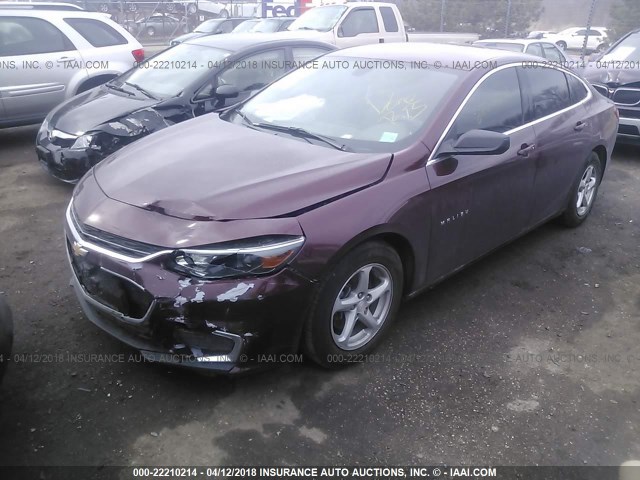 1G1ZB5ST5GF258634 - 2016 CHEVROLET MALIBU LS 栗色 照片 2
