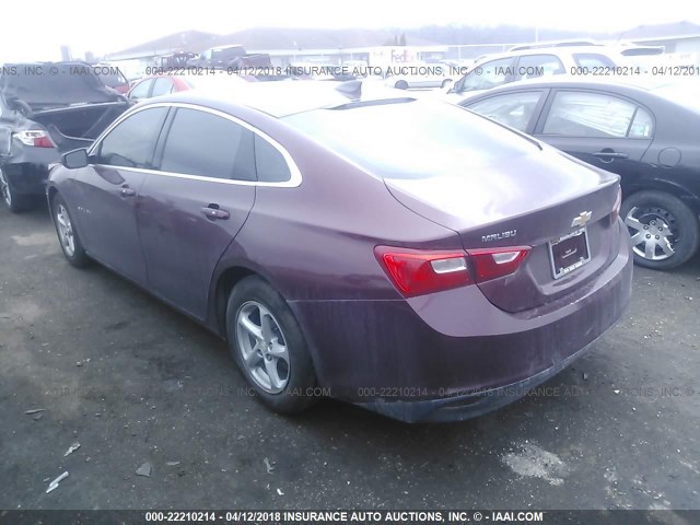 1G1ZB5ST5GF258634 - 2016 CHEVROLET MALIBU LS 栗色 照片 3