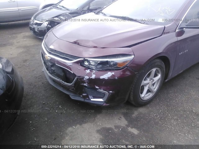 1G1ZB5ST5GF258634 - 2016 CHEVROLET MALIBU LS 栗色 照片 6