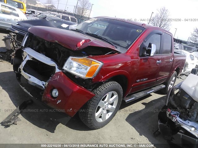 1N6AA0EC6EN509490 - 2014 NISSAN TITAN S/SV/SL/PRO-4X RED photo 2