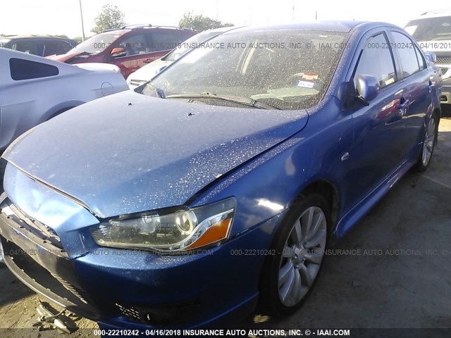 JA32U8FW7BU021333 - 2011 MITSUBISHI LANCER GTS BLUE photo 2