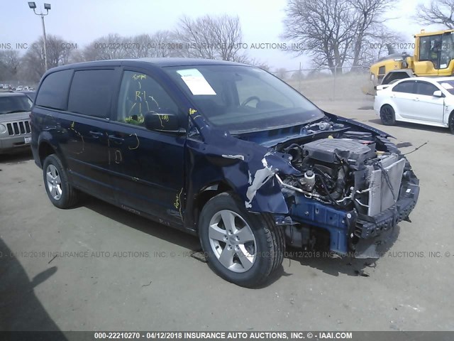 2C4RDGBG5DR628159 - 2013 DODGE GRAND CARAVAN SE BLUE photo 1