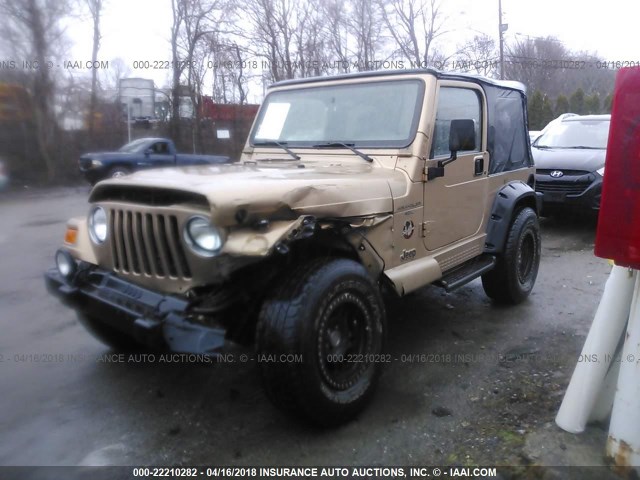 1J4FA59S5YP700909 - 2000 JEEP WRANGLER / TJ SAHARA GOLD photo 2