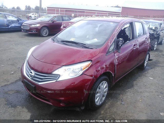 3N1CE2CP0FL374187 - 2015 NISSAN VERSA NOTE S/S PLUS/SV/SL/SR RED photo 2