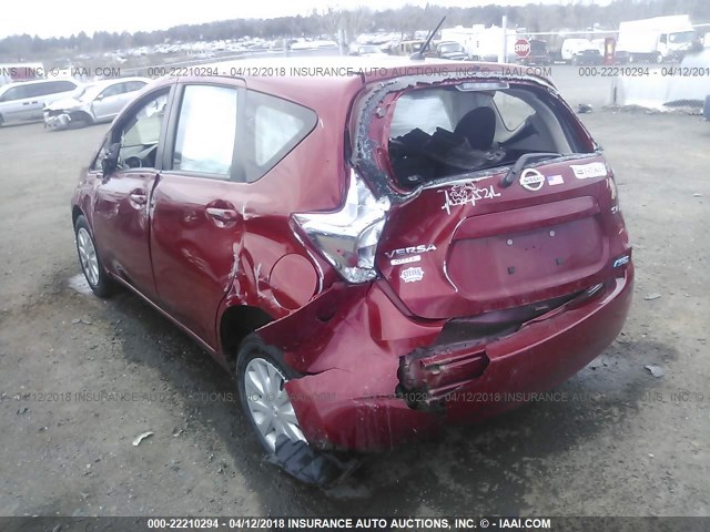 3N1CE2CP0FL374187 - 2015 NISSAN VERSA NOTE S/S PLUS/SV/SL/SR RED photo 3