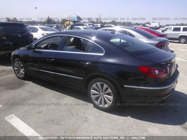 WVWMN7AN4BE718078 - 2011 VOLKSWAGEN CC SPORT BLACK photo 3