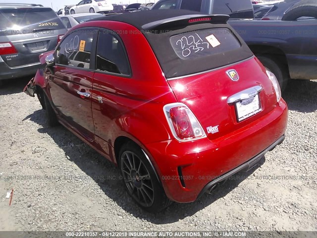 3C3CFFJH6DT645414 - 2013 FIAT 500 ABARTH RED photo 3