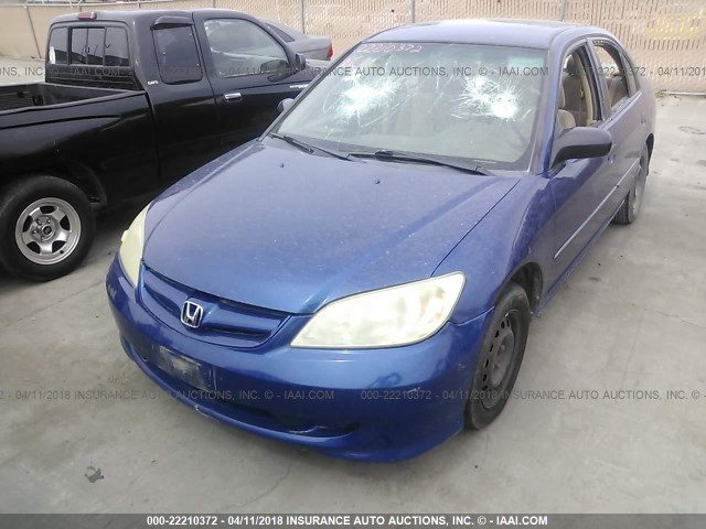2HGES16334H599745 - 2004 HONDA CIVIC DX VP BLUE photo 2