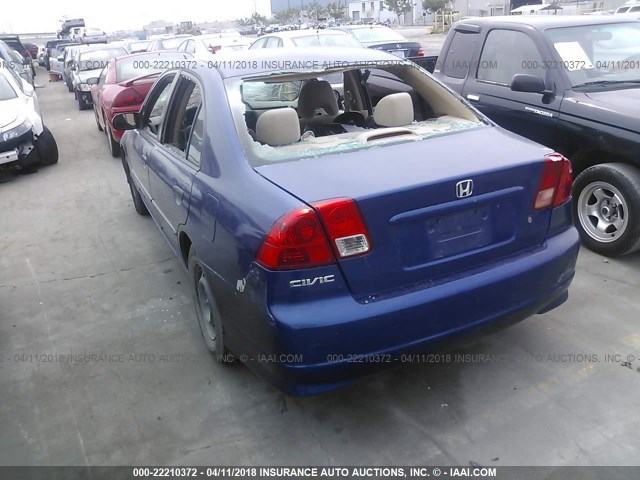2HGES16334H599745 - 2004 HONDA CIVIC DX VP BLUE photo 3