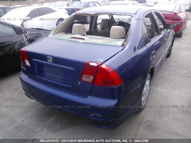 2HGES16334H599745 - 2004 HONDA CIVIC DX VP BLUE photo 4