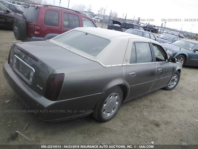 1G6KE57YXYU249626 - 2000 CADILLAC DEVILLE DHS GOLD photo 4