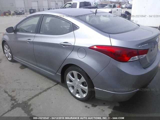 KMHDH4AE0DU677684 - 2013 HYUNDAI ELANTRA GLS/LIMITED SILVER photo 3