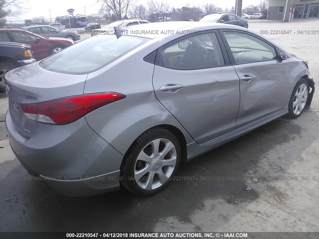 KMHDH4AE0DU677684 - 2013 HYUNDAI ELANTRA GLS/LIMITED SILVER photo 4