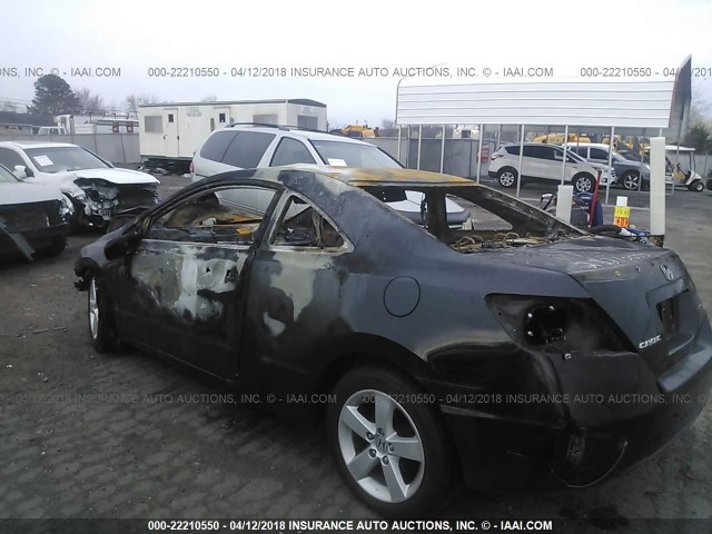 2HGFG129X8H567302 - 2008 HONDA CIVIC EXL BLACK photo 3