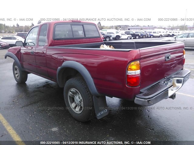 5TEWM72N52Z080916 - 2002 TOYOTA TACOMA XTRACAB RED photo 3