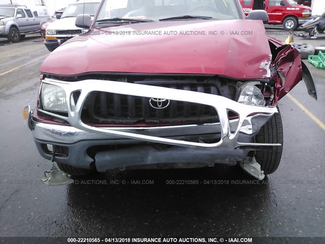 5TEWM72N52Z080916 - 2002 TOYOTA TACOMA XTRACAB RED photo 6