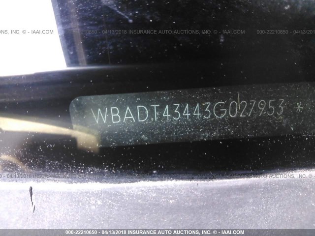 WBADT43443G027953 - 2003 BMW 525 I AUTOMATIC SILVER photo 9