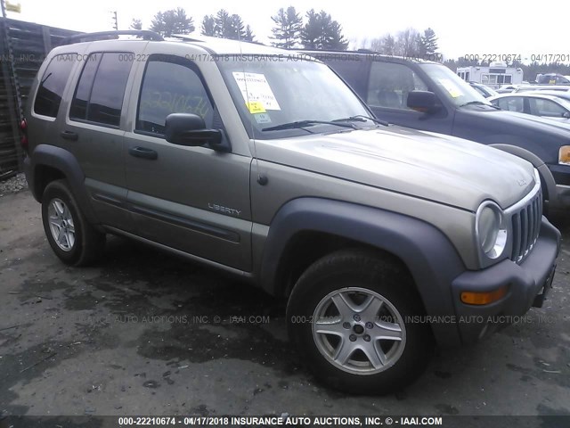 1J4GL48KX4W153677 - 2004 JEEP LIBERTY SPORT 棕色 照片 1
