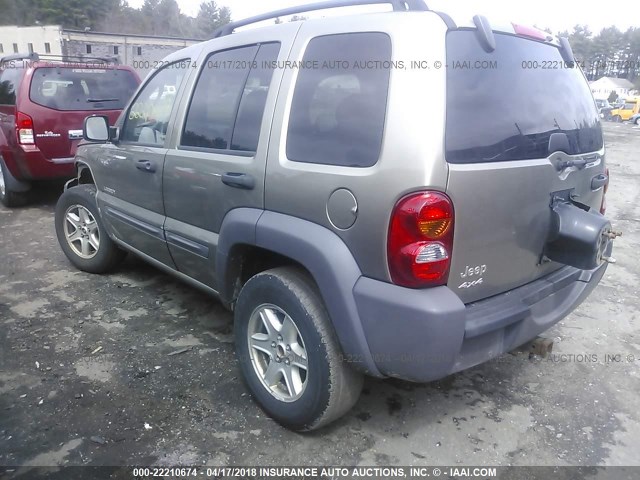 1J4GL48KX4W153677 - 2004 JEEP LIBERTY SPORT TAN photo 3