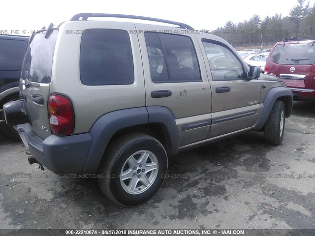 1J4GL48KX4W153677 - 2004 JEEP LIBERTY SPORT 棕色 照片 4