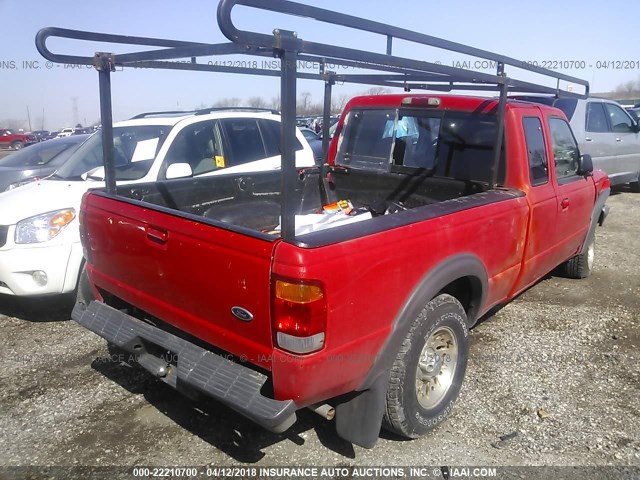 1FTYR15UXWPA58966 - 1998 FORD RANGER SUPER CAB RED photo 4