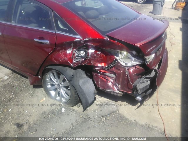 5NPEC4AB5CH486736 - 2012 HYUNDAI SONATA SE/LIMITED RED photo 6