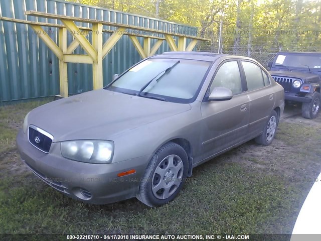 KMHDN45D83U492338 - 2003 HYUNDAI ELANTRA GLS/GT GRAY photo 2