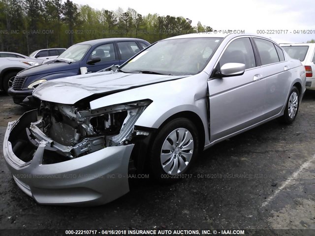 1HGCP2F34CA203754 - 2012 HONDA ACCORD LX SILVER photo 2