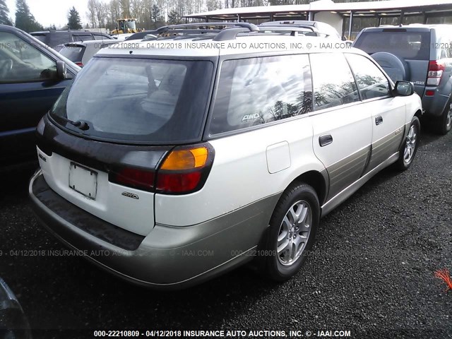 4S3BH665727638358 - 2002 SUBARU LEGACY OUTBACK WHITE photo 4