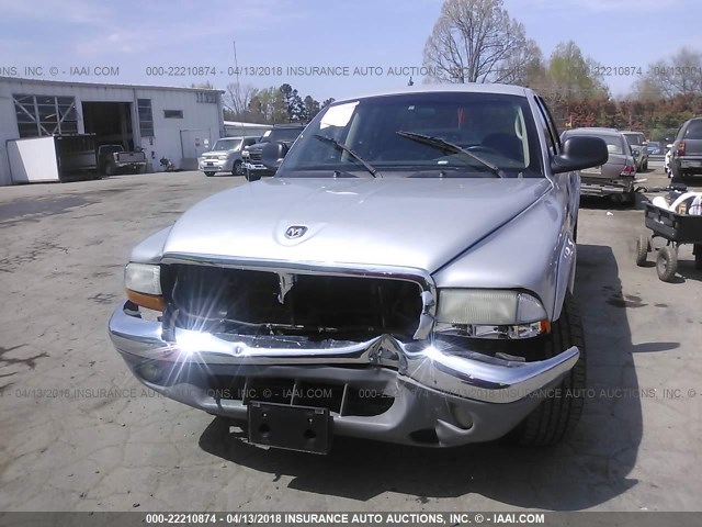 1B7HL2AN01S326614 - 2001 DODGE DAKOTA QUAD SILVER photo 6