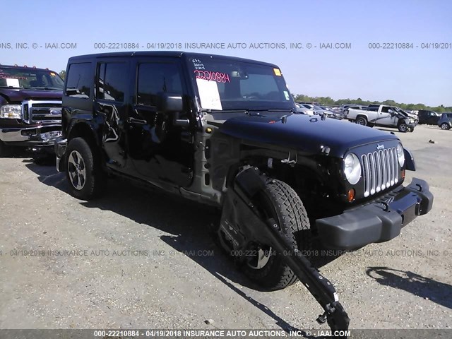 1C4BJWEG3GL158954 - 2016 JEEP WRANGLER UNLIMITE SAHARA BLACK photo 1