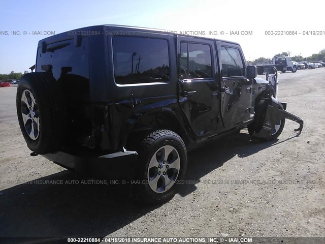 1C4BJWEG3GL158954 - 2016 JEEP WRANGLER UNLIMITE SAHARA BLACK photo 4