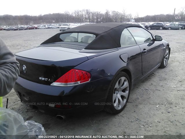WBAEK13436CN77002 - 2006 BMW 650 I BLUE photo 4