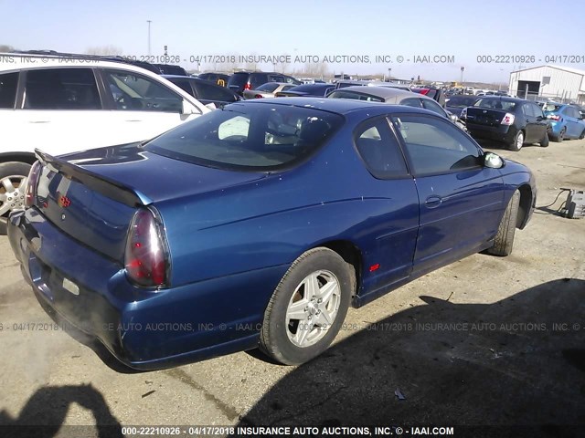 2G1WX12K849275310 - 2004 CHEVROLET MONTE CARLO SS ლურჯი ფოტო 4