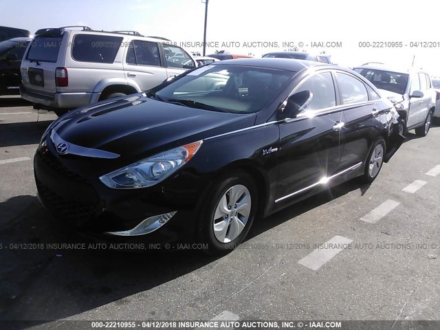 KMHEC4A45DA098248 - 2013 HYUNDAI SONATA HYBRID BLACK photo 2