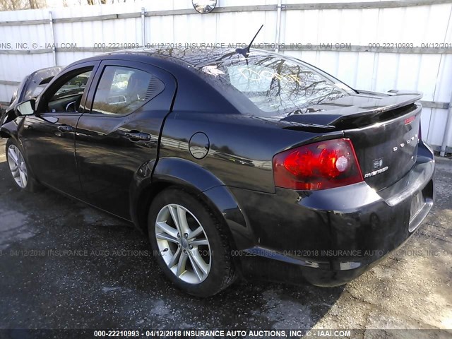 1C3CDZCB7DN759177 - 2013 DODGE AVENGER SXT BLACK photo 3